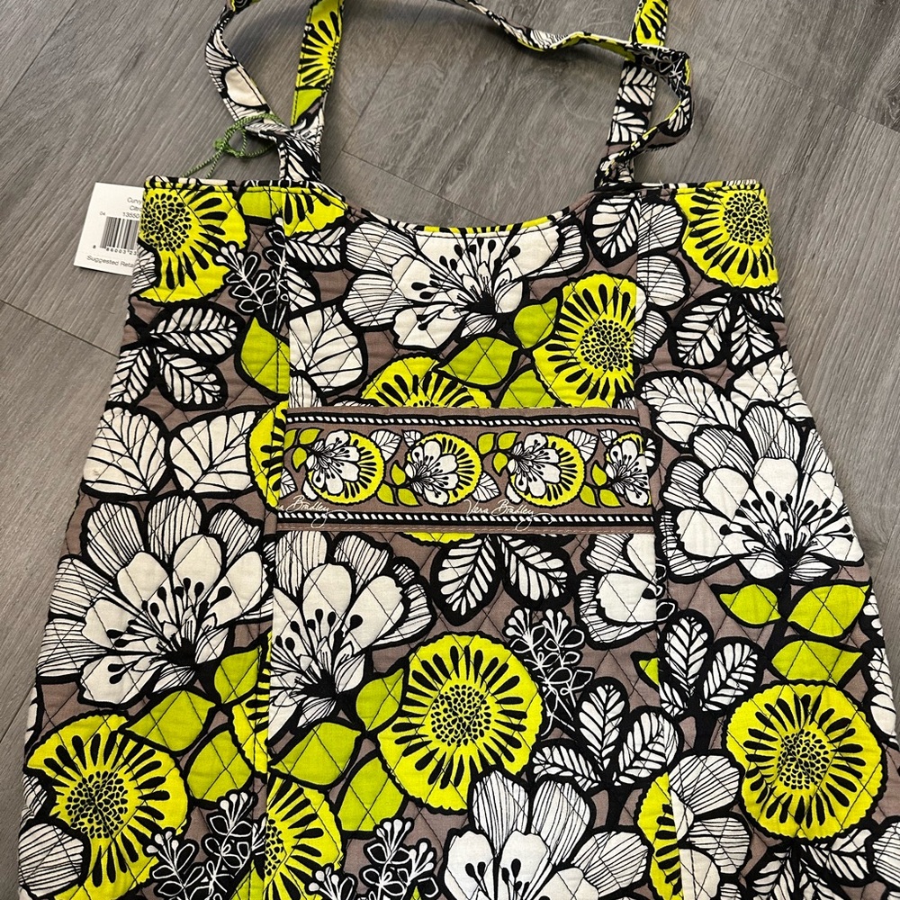 Vera Bradley Citron Quilted Floral Shoulder Tote